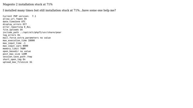 Magento: Magento 2 installation stuck at 71% смотреть онлайн