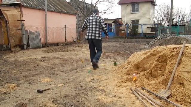 Строительство гаража и бани./ Разметка фундамента под гараж и баню. смотреть онлайн