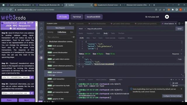 Interacting with Blockchain with HTTP RPC in Online Lab смотреть онлайн
