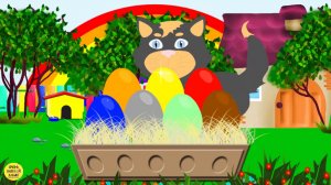 Развивающий мультик для малышей. Цветные яйца с сюрпризами. Учим цвета.