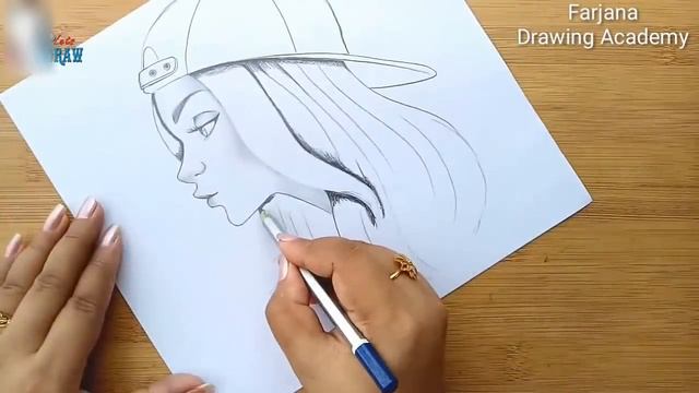 How to Draw a Girl with Cap for BEGINNERS - step by step || Pencil sketch смотреть онлайн