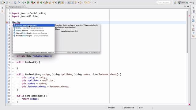 Java: JPA + Hibernate – 4. Construyendo una Entity смотреть онлайн