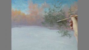 Зимний пейзаж маслом - Уроки живописи маслом для начинающих - Юрий Клапоух