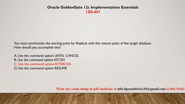 Oracle GoldenGate 12c Implementation Essentials1z0-447 смотреть онлайн