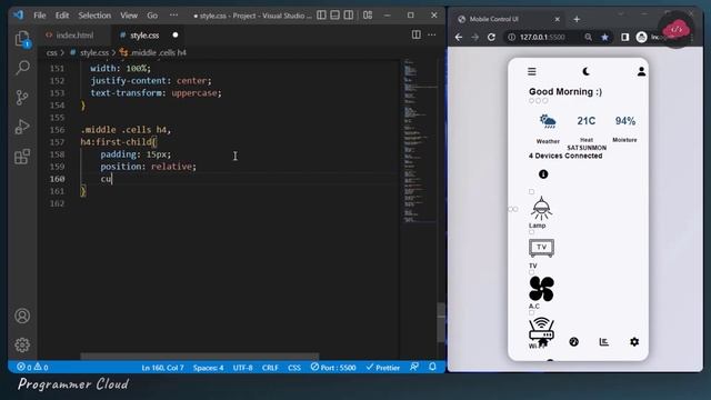 Room Control Mobile App UI Design With Dark Mode Using HTML CSS смотреть онлайн