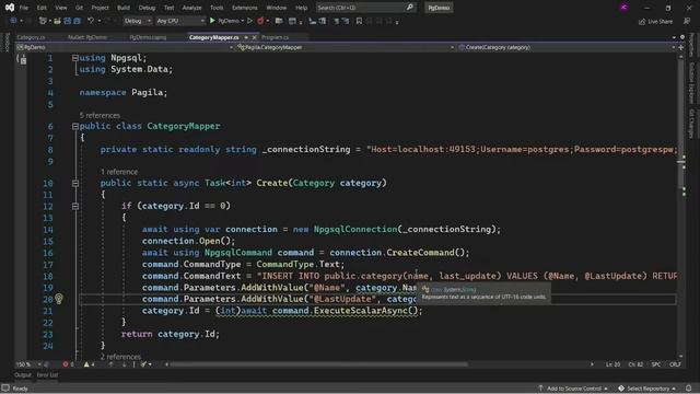 CRUD POSTGRESQL C# NET 6 ADO.NET смотреть онлайн
