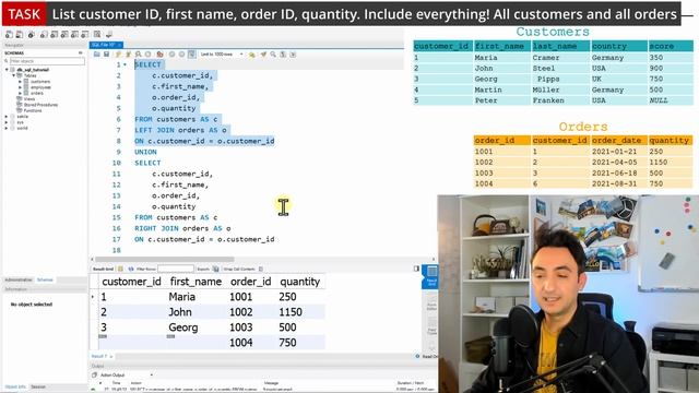 SQL FULL OUTER JOIN - SQL Tutorial #25 смотреть онлайн