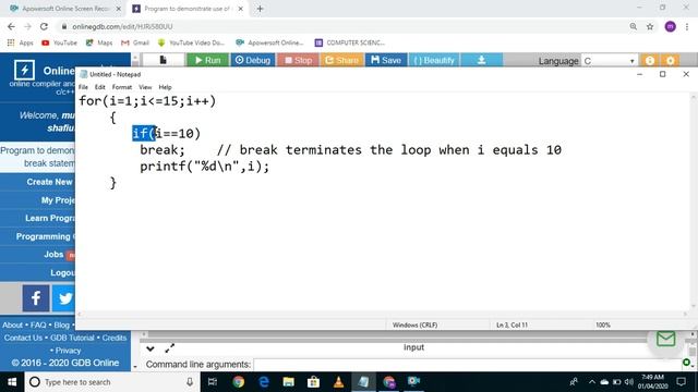 Jump Statements in C Language: break, continue , goto and label смотреть онлайн
