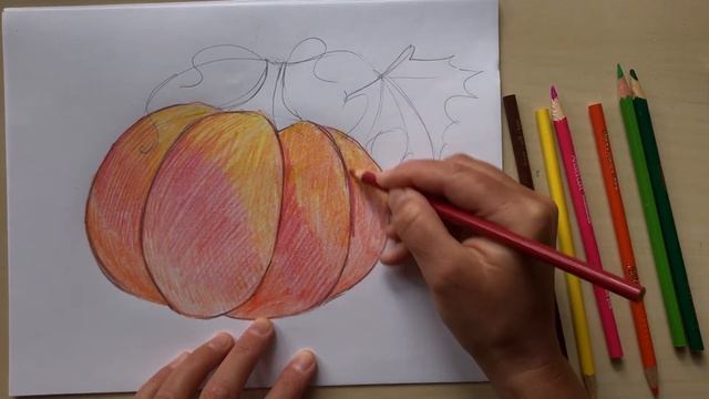 Рисуем тыкву цветными карандашами вместе с художницей Наталкой Барвинок #мастер_класс_по_рисованию смотреть онлайн