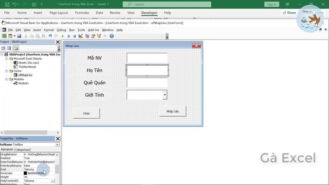 VBA Trong Excel Cơ Bản Đến Nâng Cao | Bài 08 Userform trong VBA Excel смотреть онлайн