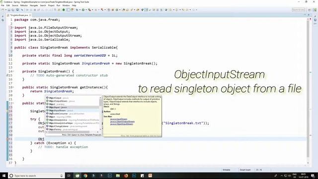 How to Break Singleton - Using Serialization смотреть онлайн