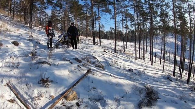 Эндуро зима без шипов по рельефу. Или снова тренировка Исполнителей, часть 1. смотреть онлайн