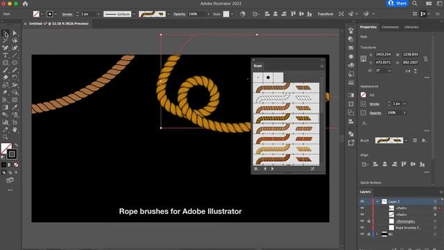 Rope Brushes for Adobe Illustrator смотреть онлайн