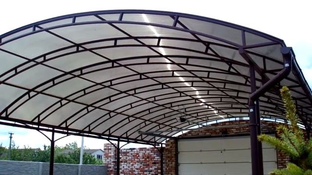 Большой навес из поликарбоната конструкция Днепропетровск Днепр смотреть онлайн