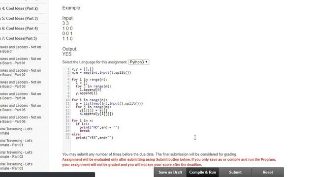 Joy of Computing using Python | Week 7 Programming Assignment-3: Binary Matrix Solution смотреть онлайн