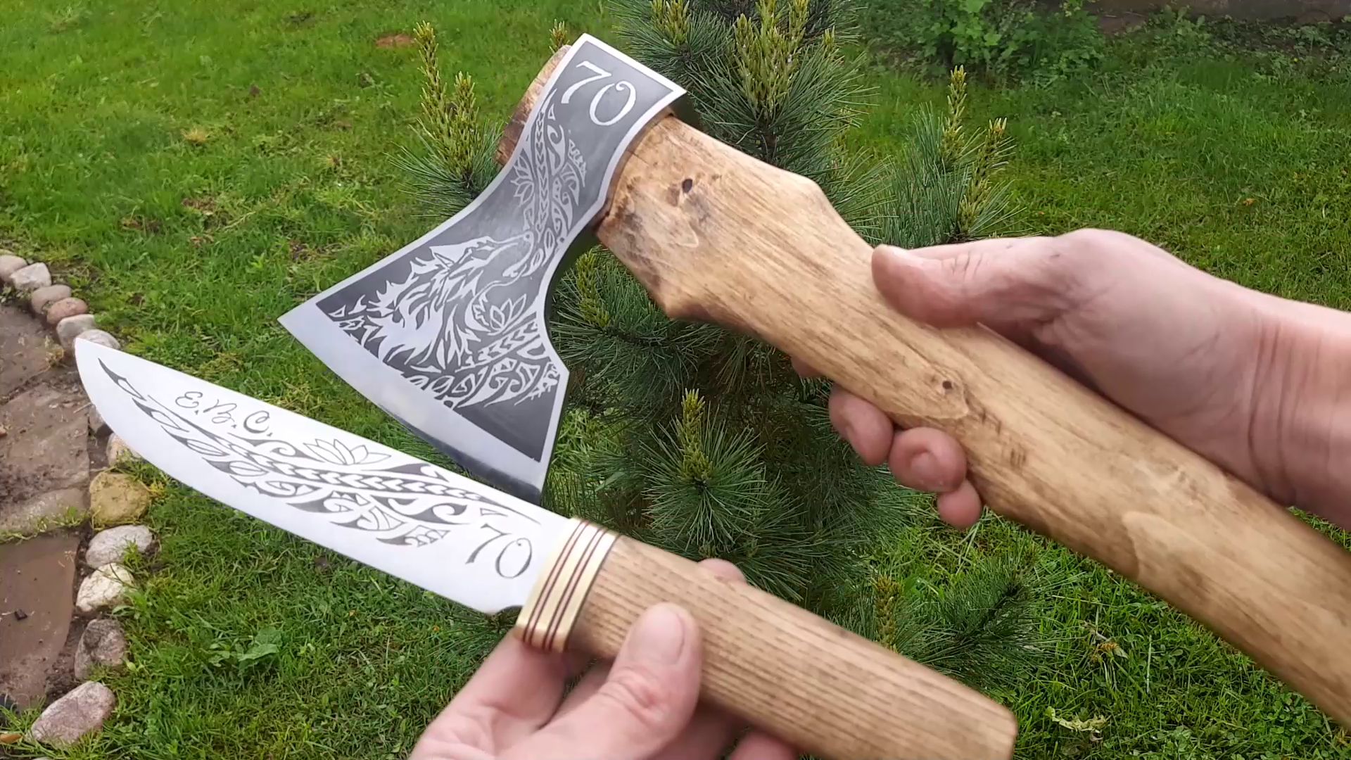 Нож с травлением \ сталь Х12МФ смотреть онлайн