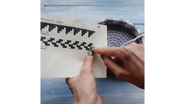 Трикотажная пряжа. Жаккард крючком. Узор 5. смотреть онлайн