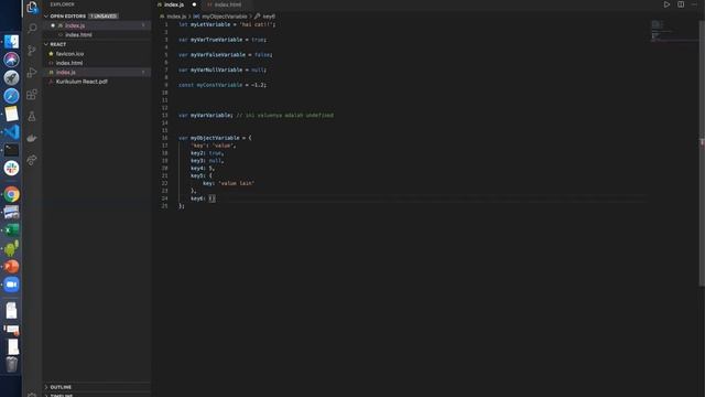 JavaScript Dasar untuk React - Variable, Object & Scope - React Basic Series смотреть онлайн