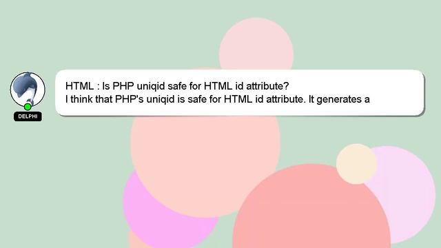 HTML : Is PHP uniqid safe for HTML id attribute? смотреть онлайн