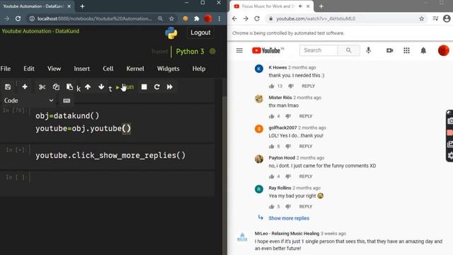 Youtube Click Show More Replies | Youtube Automation- Python,DataKund смотреть онлайн