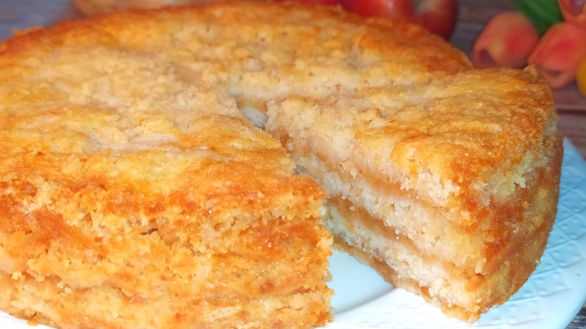 Простой насыпной ПИРОГ с ЯБЛОКАМИ! _ТРИ СТАКАНА_! смотреть онлайн