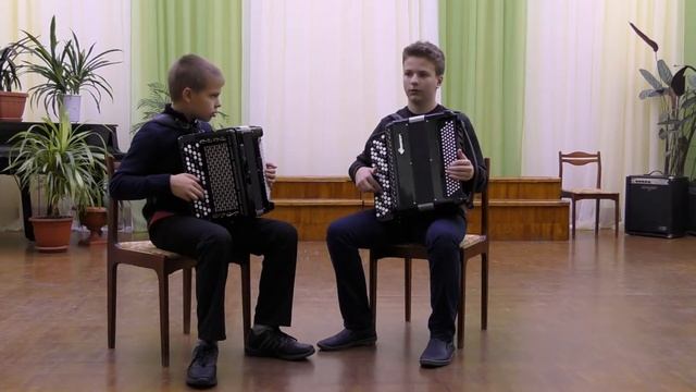 Дуэт Крюков Матвей и Никитин Евгений, Э. Градески "Маленький поезд", Е. Дербенко "Веселый танец" смотреть онлайн