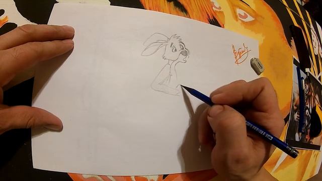 Как рисовать кролика из винни пуха дисней черно белый рисунок формат А4 Black and White смотреть онлайн