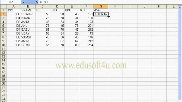 MS Office 2003 in Telugu - Data Entry in Excel смотреть онлайн