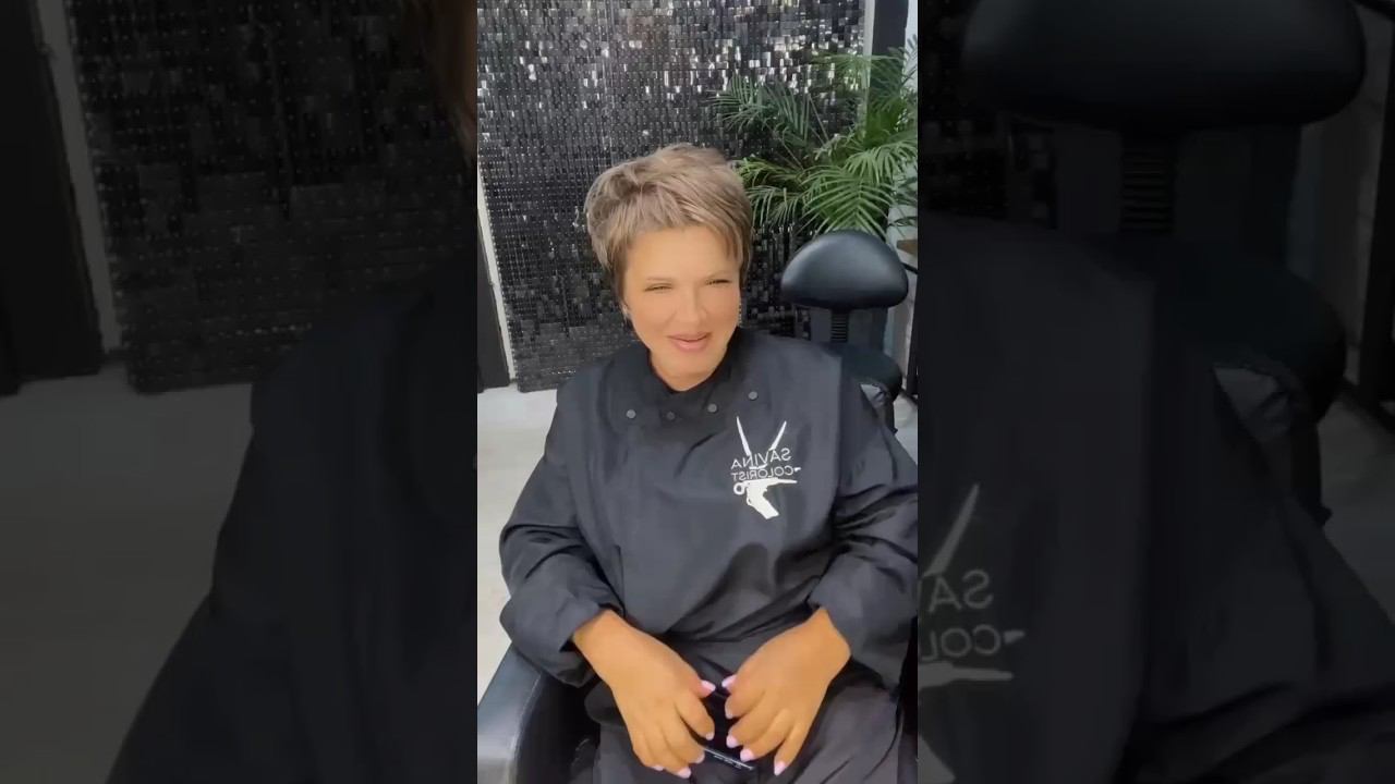 Стрижка Пикси с удлиненным затылком для женщин 50+ #модаикрасота #короткиестрижки #пикси смотреть онлайн