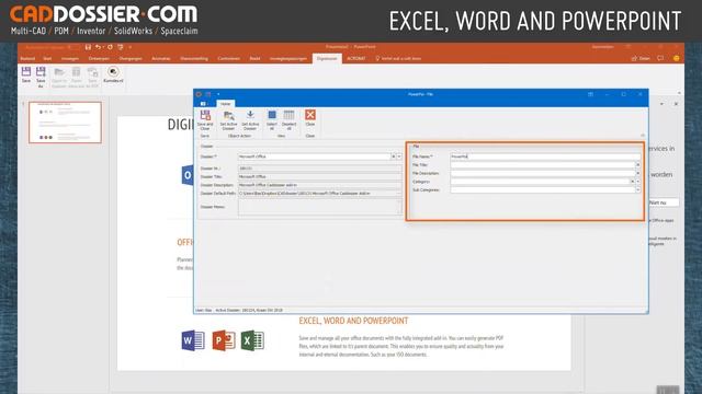 Caddossier Microsoft Office add-in смотреть онлайн