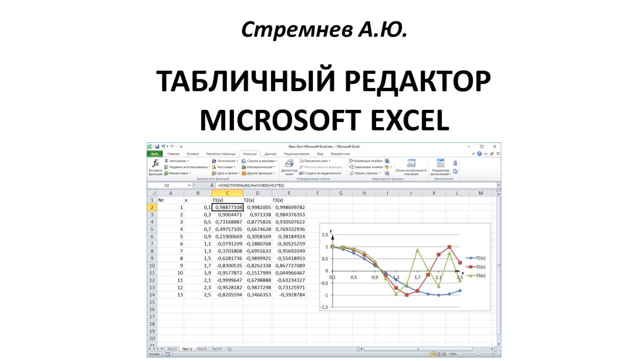 Табличный процессор MS Excel смотреть онлайн