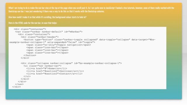 Bootstrap 3 - How do I make the nav bar sticky on scroll смотреть онлайн