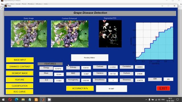 Real-Time Diseases Detection of Grape and Grape Leaves using GLCM and SVM Classifier | MATLAB смотреть онлайн