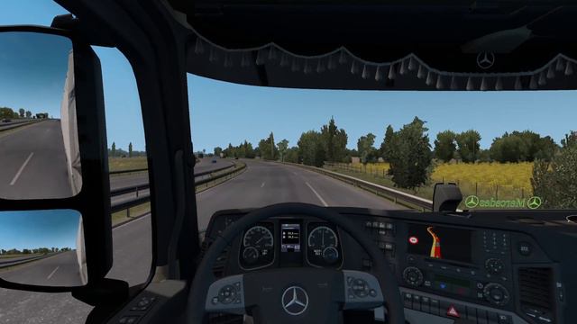 ETS 2 (1.37)#9 Mercedes Benz Actros + Sound Mod Journey through the expanses of France (Part 1) смотреть онлайн