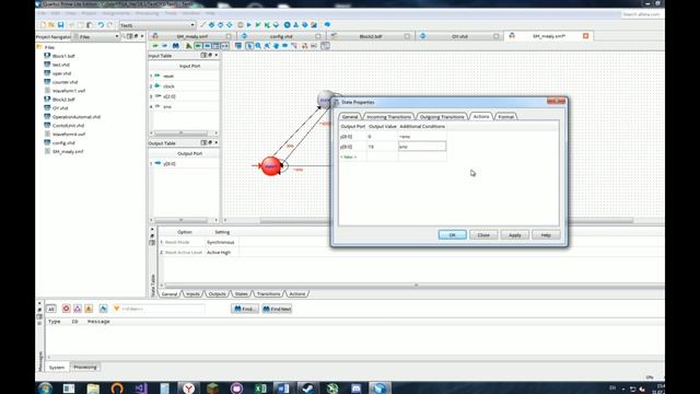 Редактирование автоматов в QUARTUS II