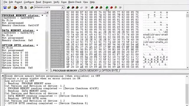 Чтение прошивки STM8 смотреть онлайн