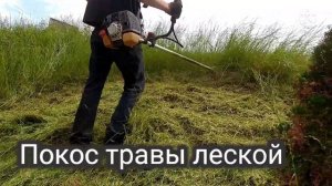 Покос травы бензокосой (триммером)