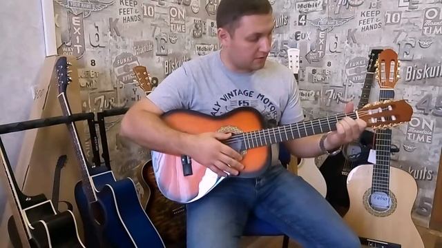 Обзор детской классической гитары 1/2 Fabio FB 3410 SB смотреть онлайн