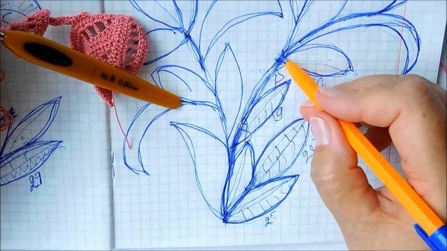 веточка,вязание крючком, how to crochet,crochet,crochet tutorial смотреть онлайн