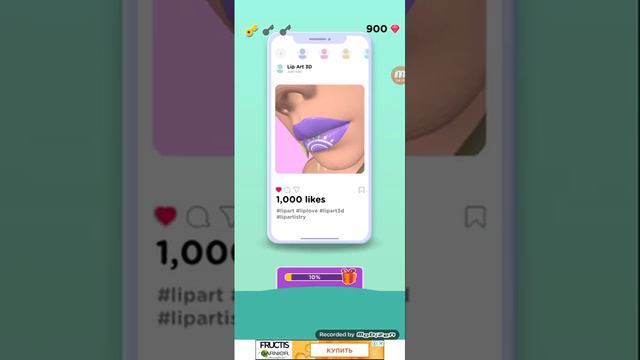 Красим губы в приложение Lip Art 3D смотреть онлайн
