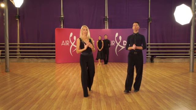 Andrea and Sara Ghigiarelli in AirDance. Online slow foxtrot lesson смотреть онлайн
