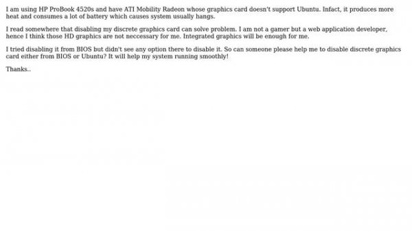 How to Disable Discrete Graphics on HP ProBook 4520s?