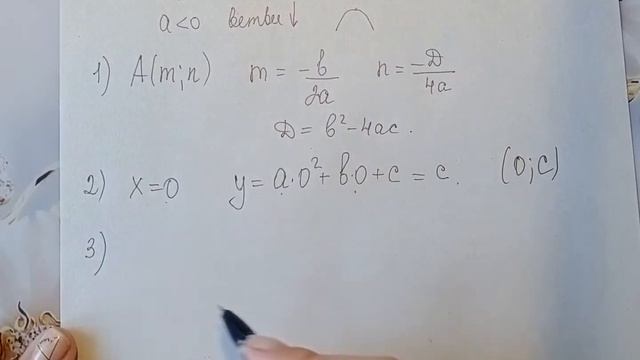 Алгоритм построения квадратичной функции.8класс алгебра