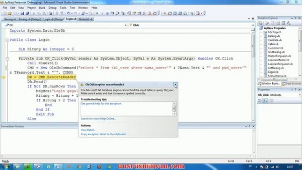 error The Microsoft Jet database engine cannot find the input table or query