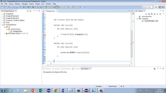 Triangulo de pascal- Recuersivo en java смотреть онлайн