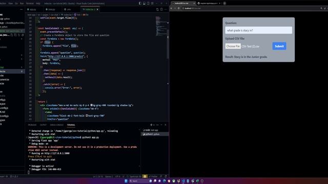 Create a CSV AI chatbot using Langchain | React Front End + Python (Flask) Backend смотреть онлайн