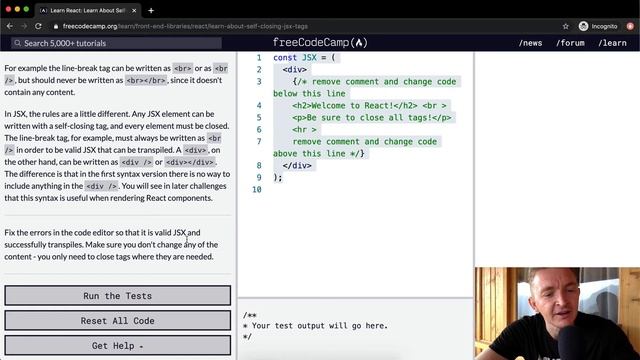 Learn About Self Closing JSX Tags - React - Free Code Camp смотреть онлайн