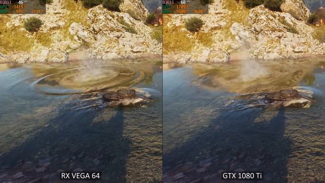 Сравнение Radeon RX Vega 64, GeForce GTX 1080 Ti в World of Tanks (3840x2160) смотреть онлайн