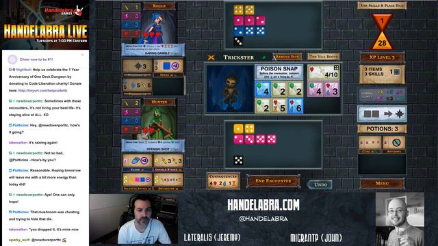 Handelabra Live #218 - Celebrating 1 Year of One Deck Dungeon! смотреть онлайн
