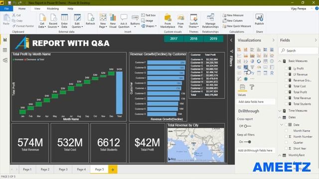 Power BI Report with Q&A ( Machine Learning) смотреть онлайн